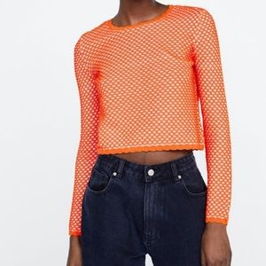 ZARA Neon Orange Sweater